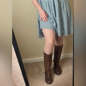 Vintage Eddie Bauer Brown Leather Knee-High Boots